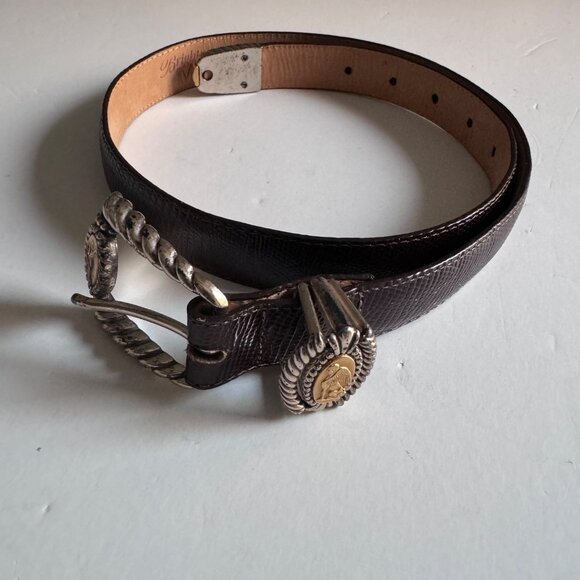 Brighton Brown Leather Belt Museum Collection M 37809 Sphinx Pegasus Vintage 90s - Picture 3 of 16